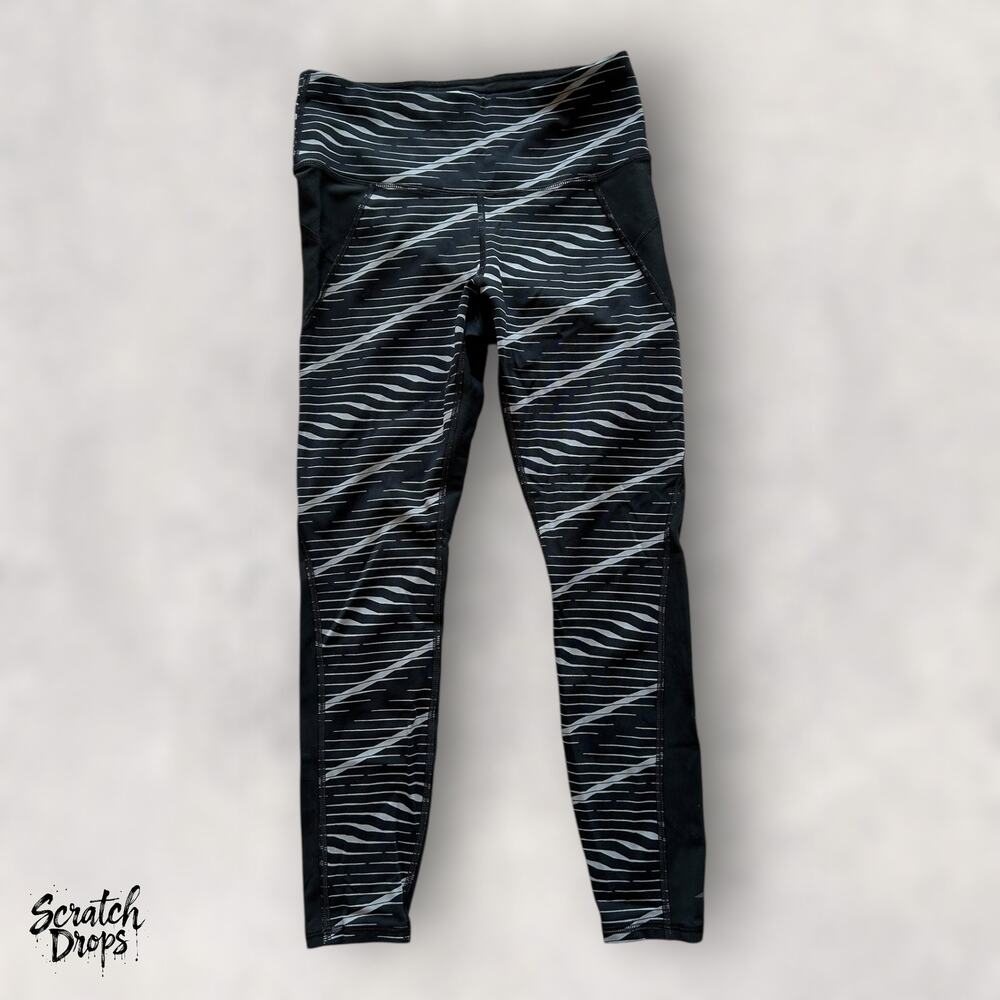 Athleta Womens Patterned Leggings Small Waist 26 Inseam 25 Rise 9.5 Yoga